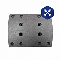 Накладка тормозная HOWO (мост MCP16) (L=220 мм, Н=190 мм, h=12/16 мм) задняя (12 отв) ("QINYAN")