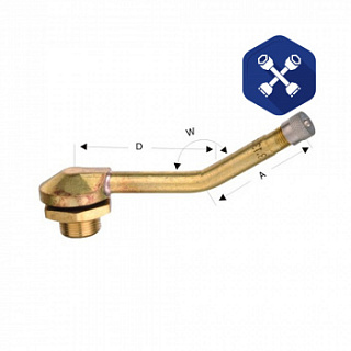 Вентиль грузовой бескамерный гнутый 153°