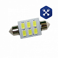 Лампа C5W 12V светодиодная (36 мм) 5000K (6 диодов) ("МАЯК")