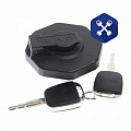 Крышка топливного бака (ф=65) (2 уса) с ключом (пластик) JAC N75, N120, Камаз Компас ("JAC MOTORS")