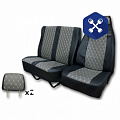 Чехол сиденья ГАЗель-Next 3-х местная, ГАЗон-Next (экокожа серая стеганная) ("Россия")